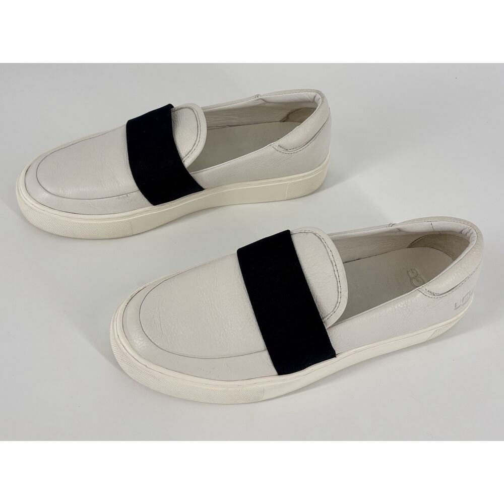UGG Women's Chayze Sneaker Loafer White‎ Leather Size 8 Comfort Preppy Platform